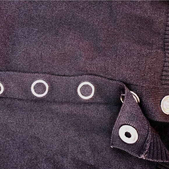 l.a.Hearts S Black Longsleeves Cropp Knit Button Up Women's Top Cardigan - Picture 9 of 9